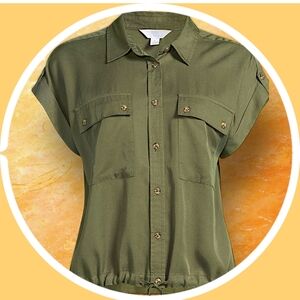 - NWOT XXL Olive Green Utility Top - Well made Quality Top
